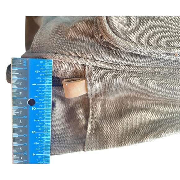 Cabelas Brown Canvas & Leather Travel Bag With Dual Pockets Collapsible bottom - Picture 14 of 16